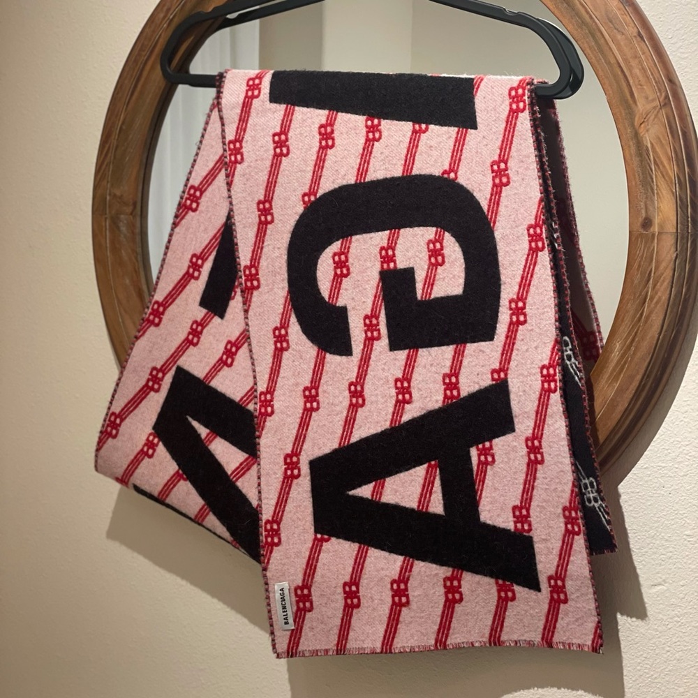 Balenciaga Logo Wool Scarf